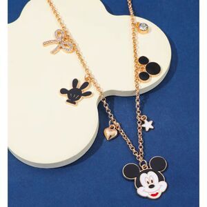 Disney Mickey Mouse Gold & Enamel Necklace 23.62" L